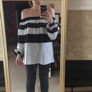 Off the shoulder stripe top